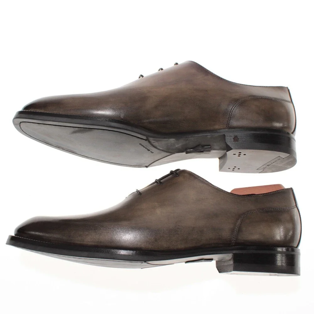 Di Bianco NWB Oxford Dress Shoes Size 44 (US 11) in Green Leather Made in Italy